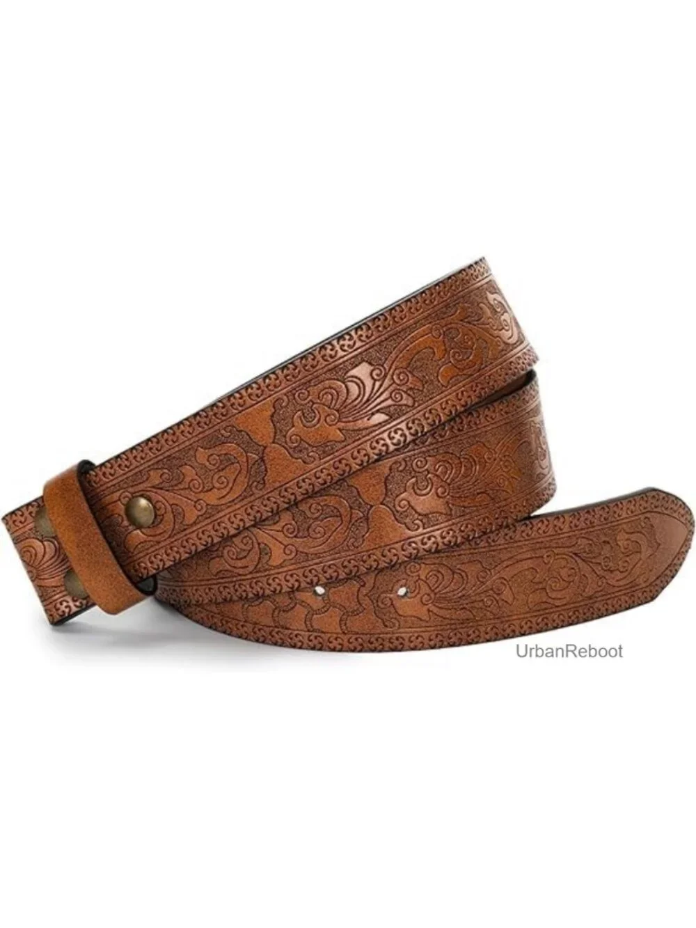 Retro Western PU-Leather Belt Strap Without Buckle 1.5